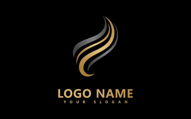 Modelo de design de logotipo vetorial de salão de cabeleireiro de mulher V13