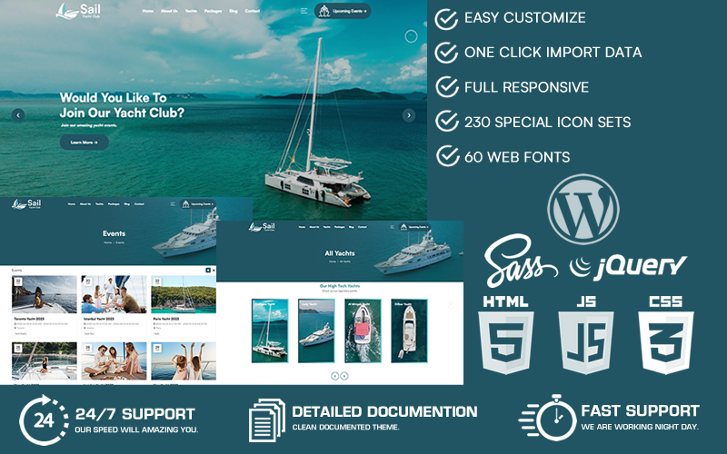Sail - Yacht Club WordPress-tema
