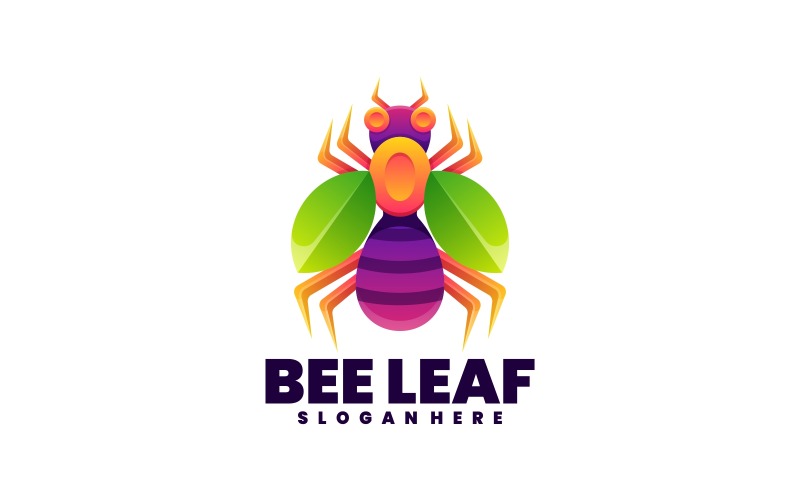 Arı Yaprağı Gradyan Renkli Logo Tarzı - TemplateMonster