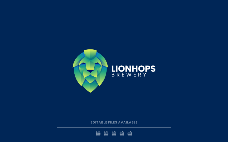 Logo de dégradé de tête de lion vectoriel Vol.1