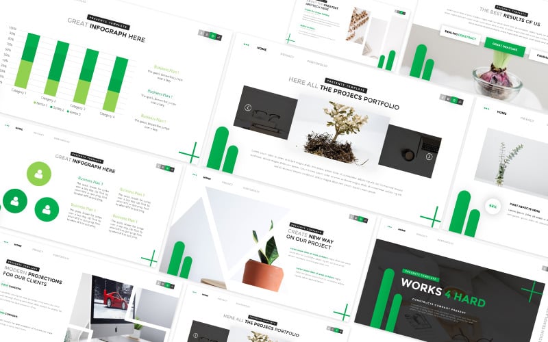 Work 4 Hard Powerpoint Template #267464 - TemplateMonster