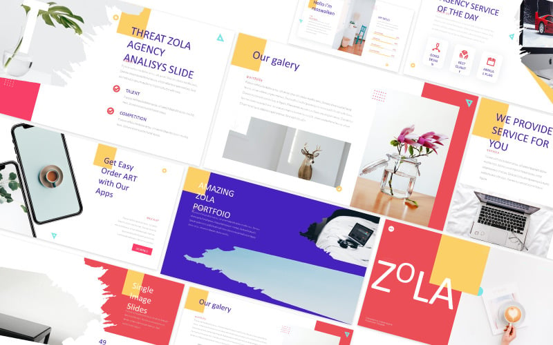Zola Contemporary Digital Agency Keynote-sjabloon