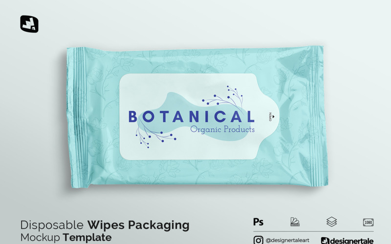 Disposable Wipes Packaging Mockup