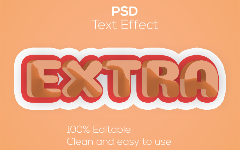Extra | Extra Cartoon Psd Textový efekt | 3D extra upravitelný textový efekt | Moderní Extra Psd Textový efekt