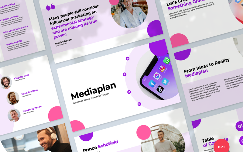 Modello PowerPoint di presentazione della strategia sui social media
