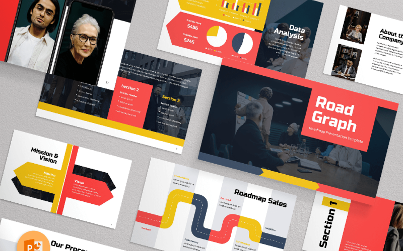 Projekt-Roadmap-Präsentation PowerPoint-Vorlage