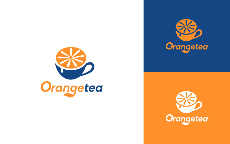 Vector de concepto de diseño de icono de logotipo gratuito de té naranja
