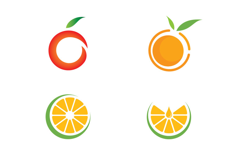 Čerstvé ovoce Orange Logo Vector Design Template V9