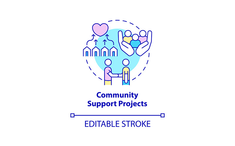 Community support projects concept icon