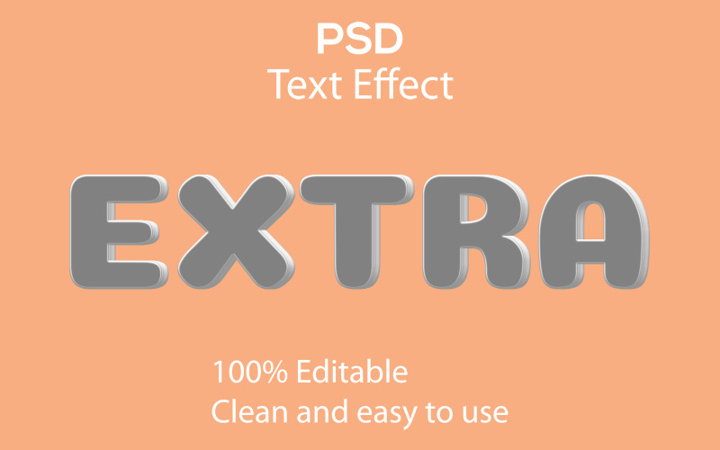 extra | Effetto testo 3D extra modificabile | Effetto testo extra moderno Psd