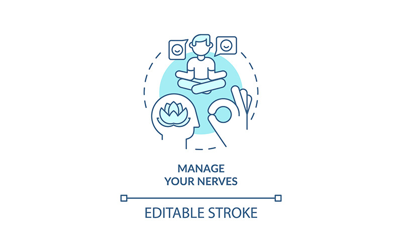 Gestisci i tuoi nervi icona del concetto turchese