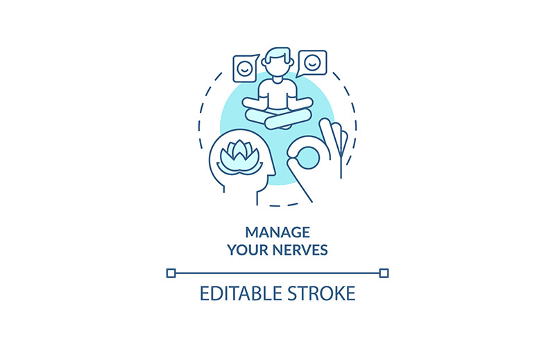 Manage your nerves turquoise concept icon