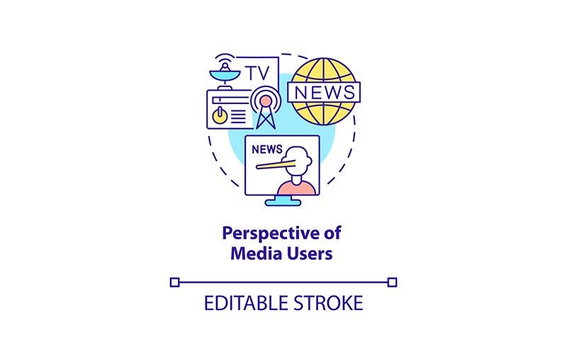Perspectiva del icono del concepto de usuarios de medios
