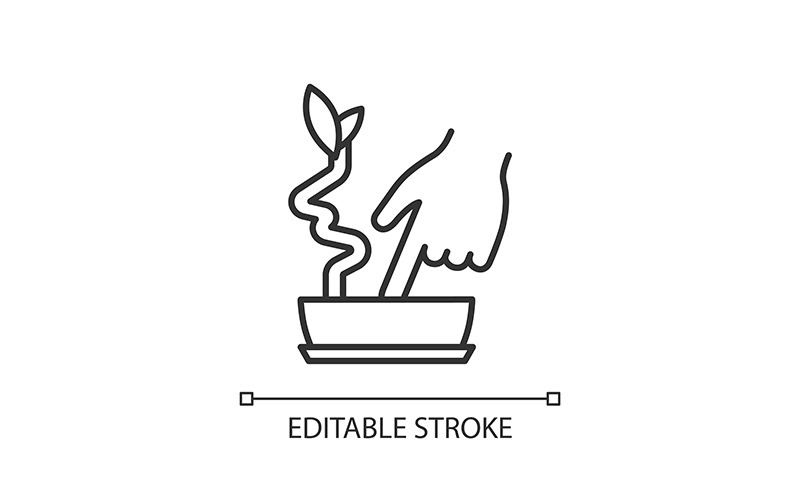 Raak aan om het lineaire pictogram voor vochtige grond te controleren