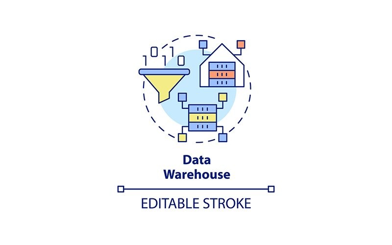 Data warehouse koncept ikon