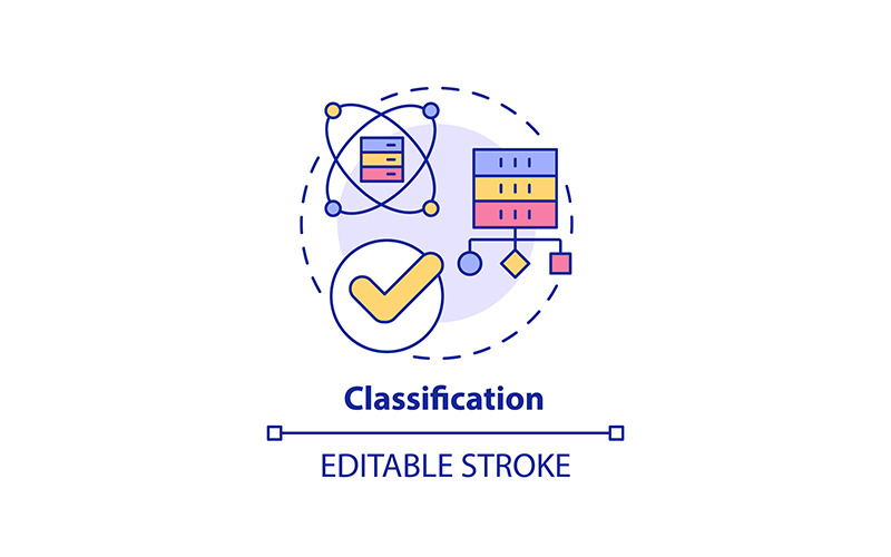 Icône de concept de classification