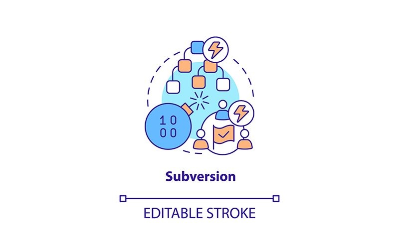Icono de concepto de subversión trazo editable