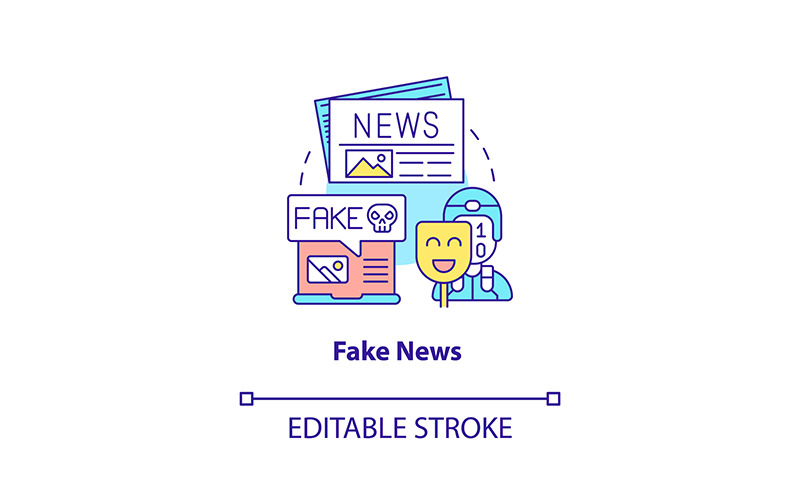 假新闻概念图标可编辑笔画