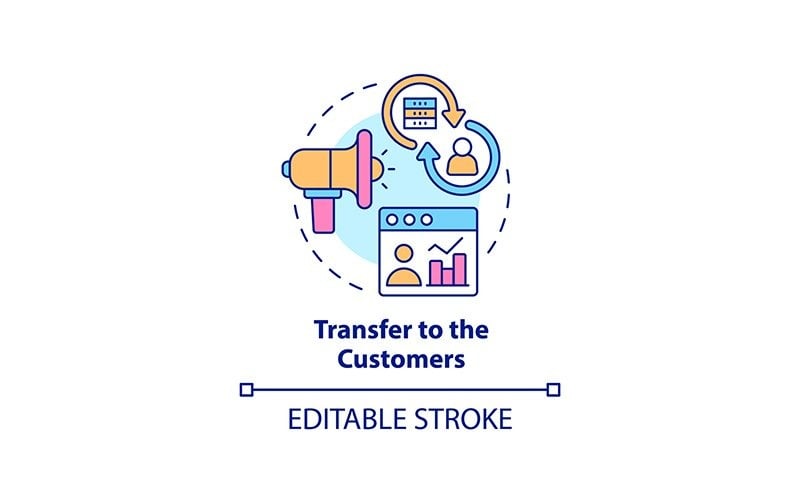 Transfer to customers concept icon