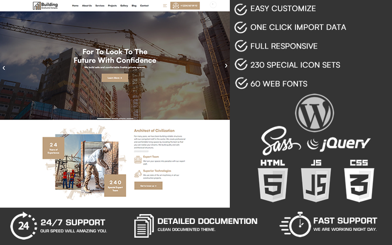 Buildering - Tema WordPress de empresa de construção