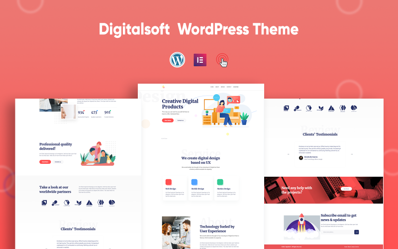 Digitalsoft - Tema WordPress SaaS e Software Elementor