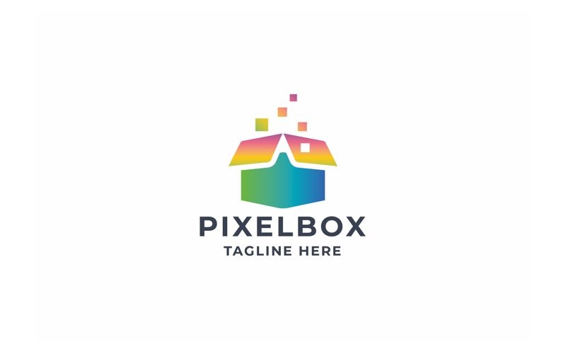Logo professionale della scatola dei pixel