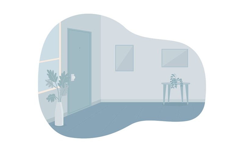Salle vide avec illustration vectorielle porte fermée