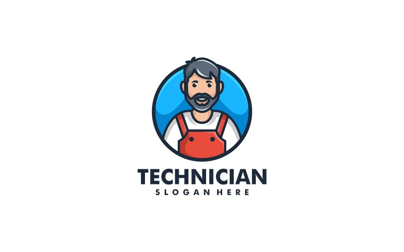 Technician Mascot Cartoon Logo #267819 - TemplateMonster