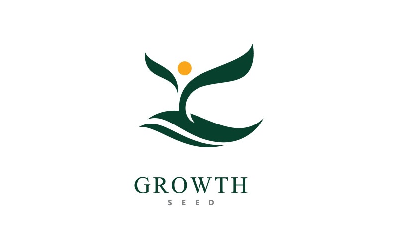 Groen zaad Logo pictogram vectorillustratie V5
