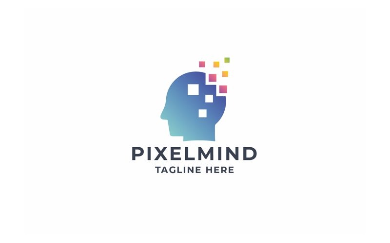 Logo Pixel Mind professionnel #267965 - TemplateMonster