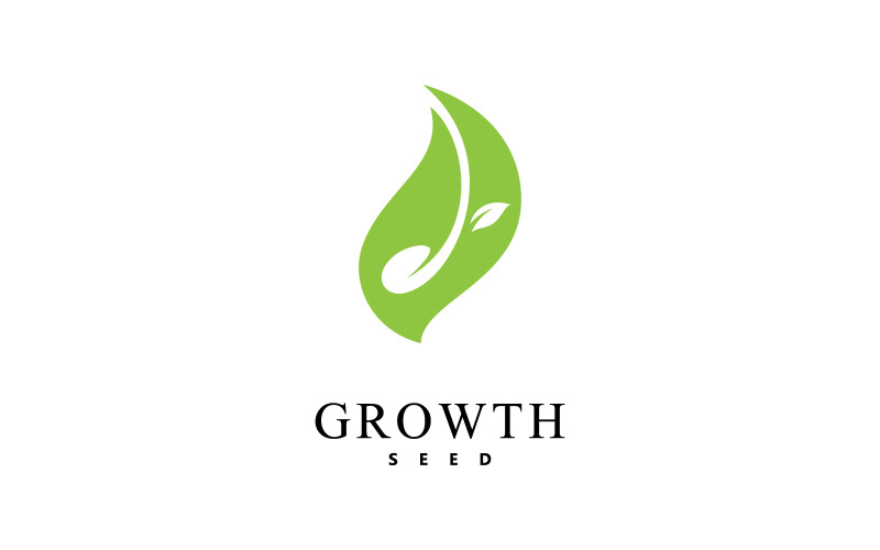 绿色种子标志图标矢量插图 V3