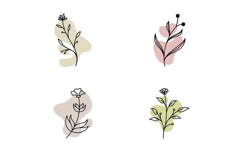 Plantilla de diseño de iconos vectoriales de floristería de belleza V11