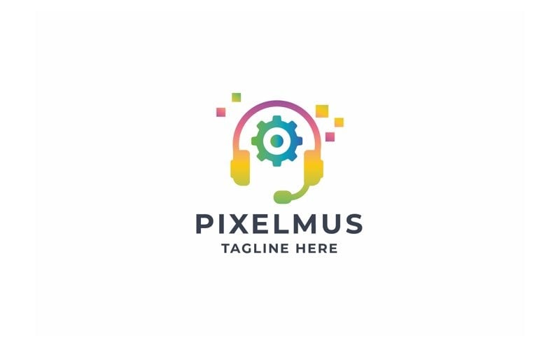 Professional Pixel Music Headset Logo