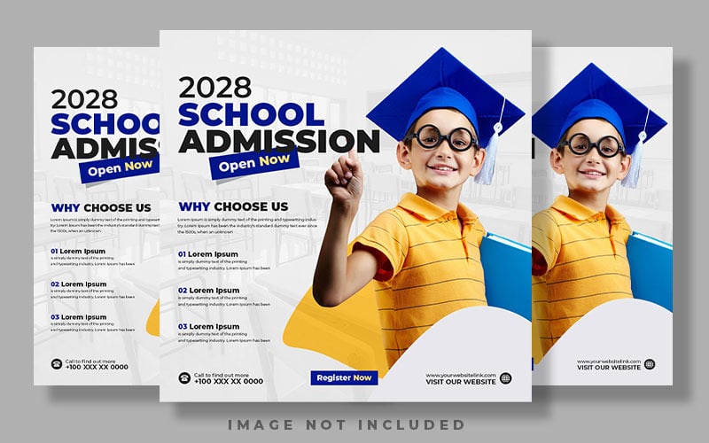 School Admission Trendy Social Media Post - TemplateMonster