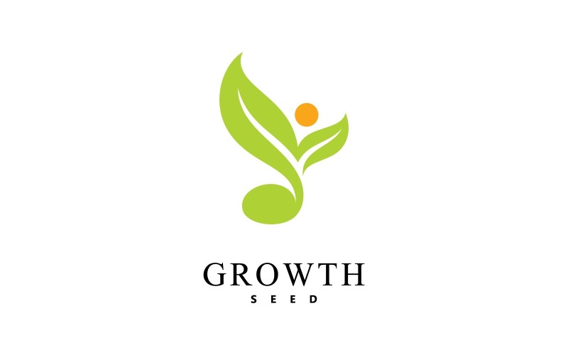 Vecteur d'icône de logo de graine de plante verte V1