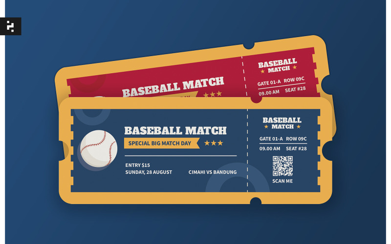 Billet de match de sport de baseball