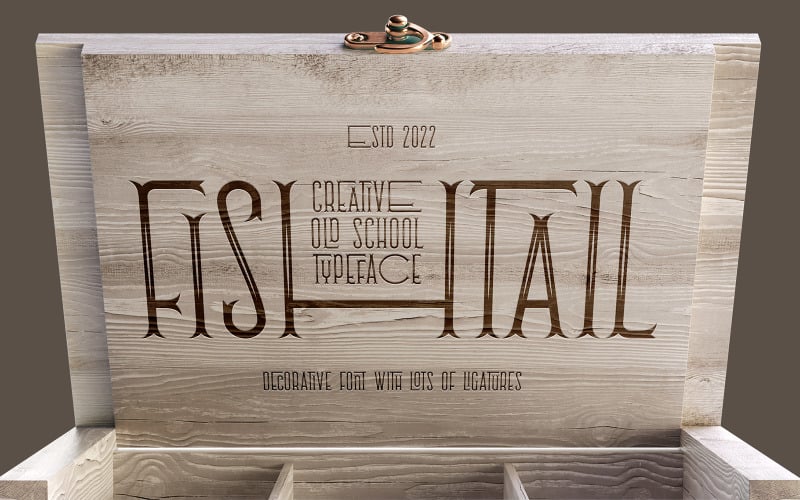 Carattere a coda di pesce e mockup vintage