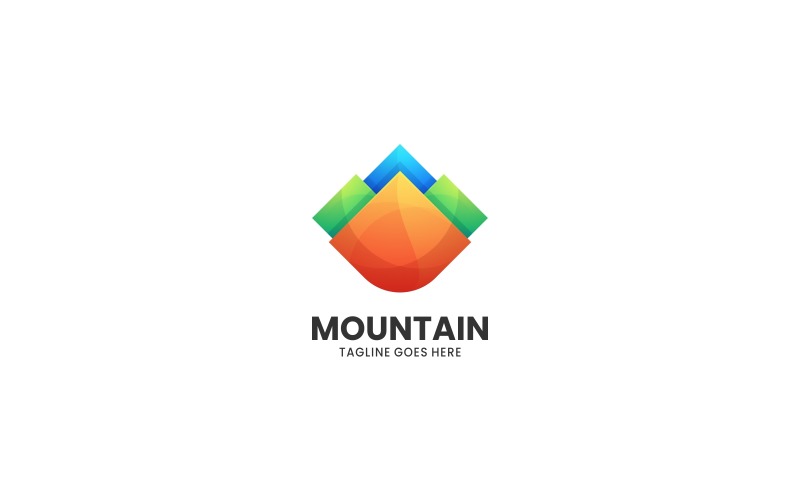 Dağ Gradyan Renkli Logo Tarzı