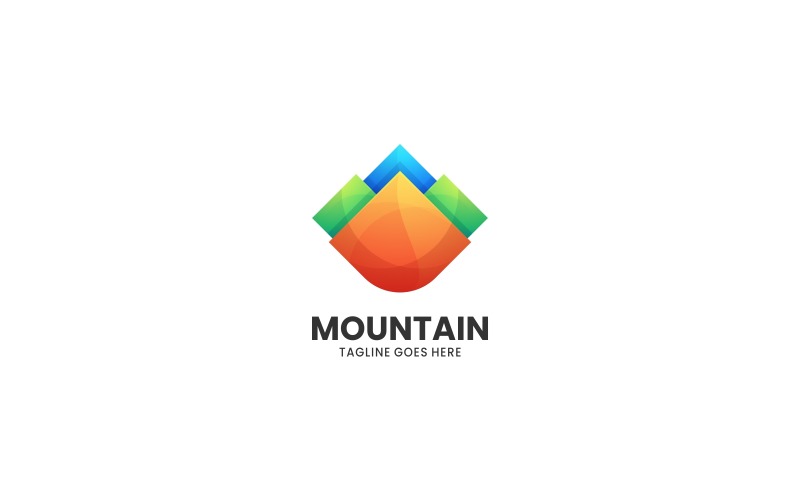 Estilo de logotipo colorido gradiente de montanha
