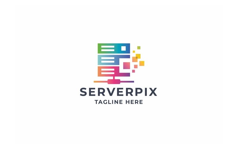 Professionell Pixel Server-logotyp