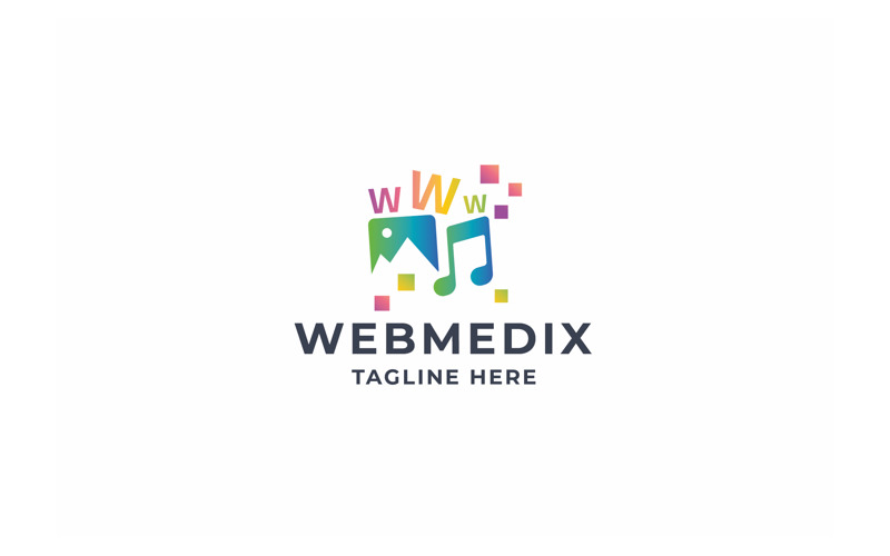 Professionelles Pixel-Webmedien-Logo