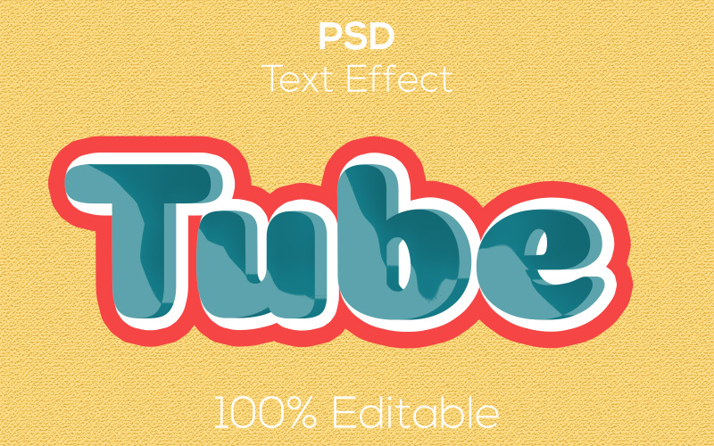 Tube |3D Tube Editable Psd Text Effect | Modern Tube Psd-texteffekt