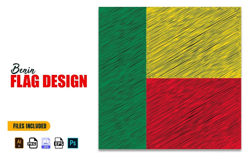 1 Ağustos Benin Bağımsızlık Günü Bayrak Tasarım Çizimi