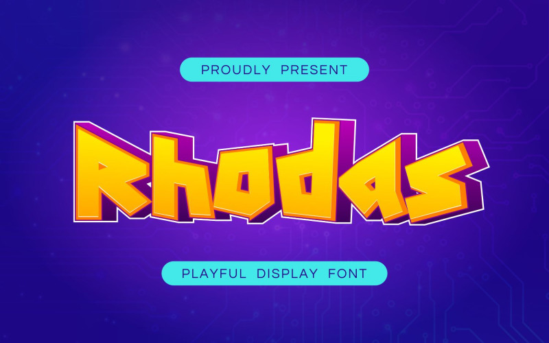 Caratteri tipografici display giocosi di Rhodas