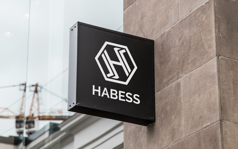 H Harfi Habess Logo Tasarım Şablonu