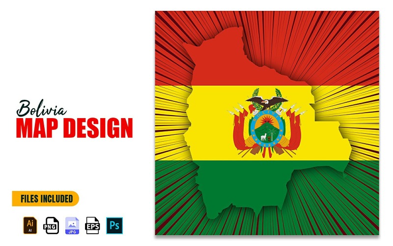 Illustration de conception de carte de fête de l'indépendance de la bolivie