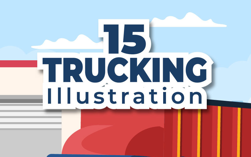 15 Illustration de conception de transport par camionnage