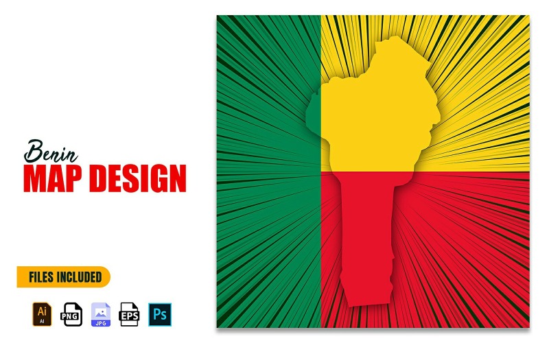 Illustrazione del design della mappa del giorno dell'indipendenza del Benin
