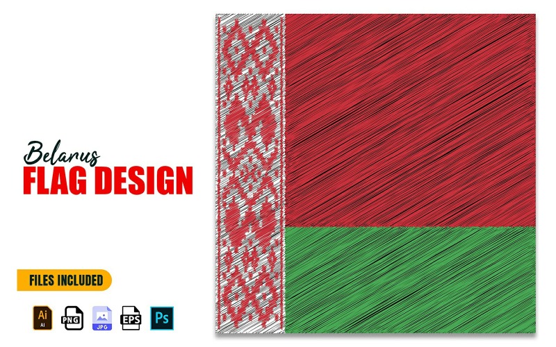 3 luglio Bielorussia Independence Day Flag Design Illustration