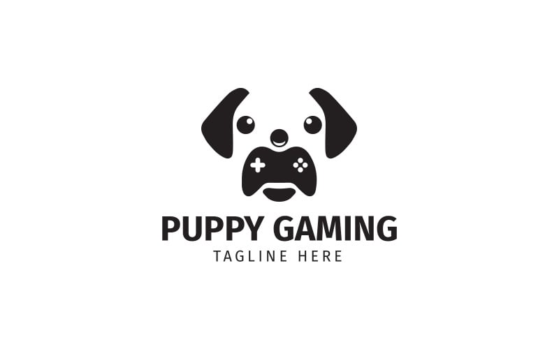 Modelo de Design de Logotipo de Cachorro Gaming
